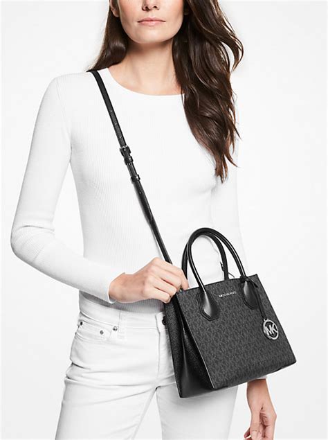 michael kors studio mercer crossbody black medium|Michael Kors medium mercer handbag.